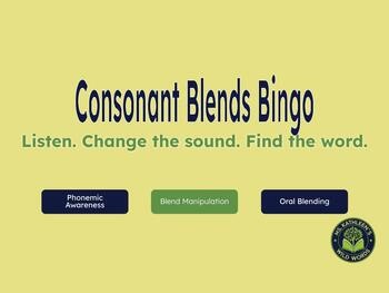 Consonant Blends Review Bingo Game | Initial Blend Phonological Awareness