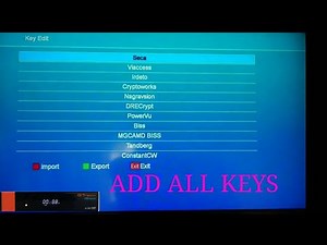 how to Add a biss key and power vu key on GT media v8 nova 2021
