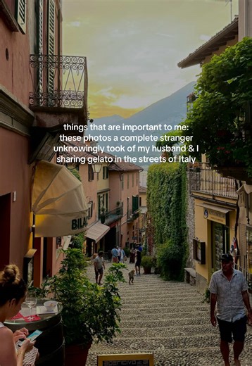 what was a special memory became something I get to cherish forever! I’ll always be so grateful to this kind stranger for capturing this moment and sharing with me🥰 #husbandandwife #italy #marriage #lakecomo #thankful