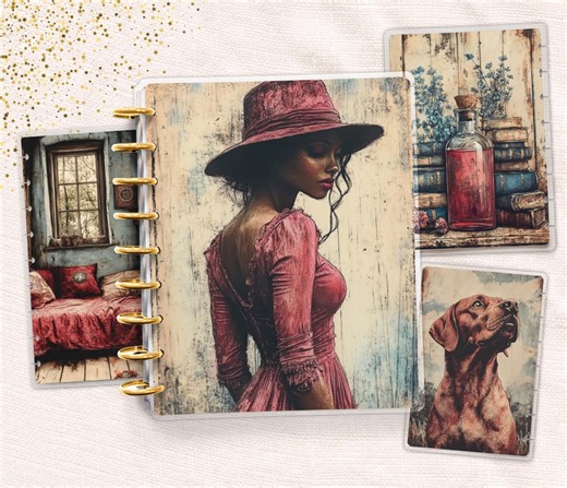 Laminated Planner Cover Set | Happy Planner and TUL | Vintage Rustic Portrait | Disc Bound Spiral Notebook - Etsy