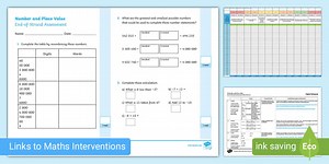 Year 6 Number and Place Value End-of-Unit Assessment and Tracker