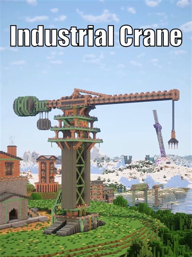Industrial Crane - Minecraft building idea #minecraft #fyp #minecraftinspiration