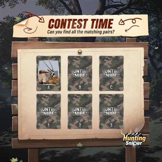 ⭐️ 𝗖𝗢𝗡𝗧𝗘𝗦𝗧 𝗧𝗜𝗠𝗘⭐️ 🦘Match the animals in the top and bottom rows. 💡 Answer Example: A1, B2 👀Comment your answers and show off your sharp eyes! #huntingsniper #contesttime | Hunting Sniper