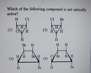Which of the following compound is not optically active?(1)Cl... | Filo