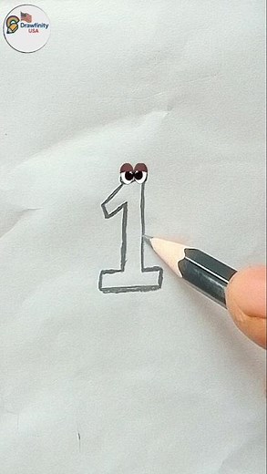 Cute Number 1 Drawing | Easy Pencil Sketch | Simple Art for Beginners