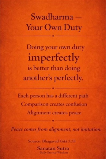 Swadharma — Why Your Own Duty Matters More Than Perfection
