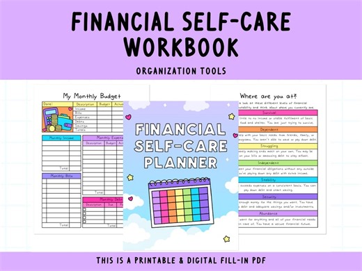 Financial Self-care Workbook: Budget Planner (printable PDF) - Etsy