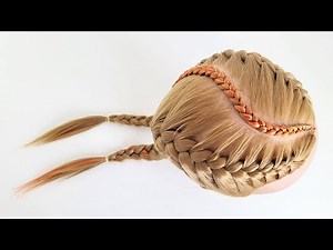 Easy French Braids with Feed-In Braid in the Middle – Braiding Tutorial #87