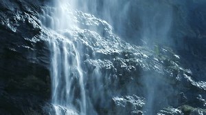 Natural Spring Waterfall Nature Scenery Background