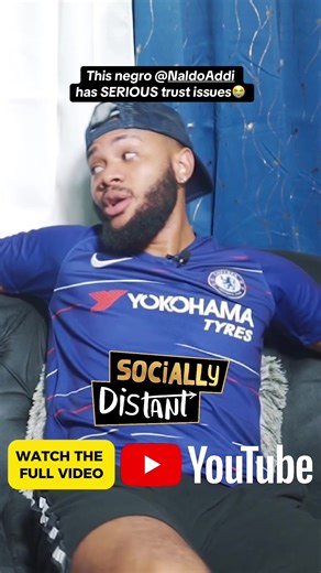 This negro has SERIOUS trust issues😭 Watch the FULL PODCAST (in Episode 1) on our ‘Socially Distant’ YouTube channel▶️🙏 @Naldo Addi #sociallydistant #naldoaddi #renaldoadams #fyp #podcasting #relationship