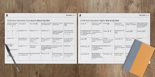 GCSE Maths Breakfast Warm Up - Foundation and Higher (Non-Calculator)