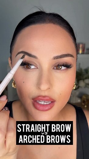 Straight vs. Arched 🤨 Which one are you? Brow Frame Pencil & Brow Blowout Shaping Gel @dominiquecosmetics #brows #browtutorial #makeuphacks #browtips #makeup | Christen Dominique