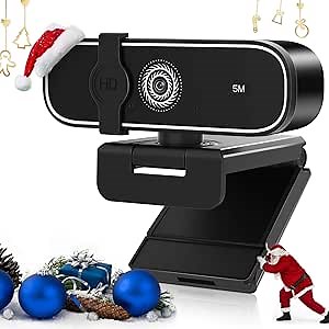 Webcam with Microphone, 2K HD Web Camera Streaming Webcam with Auto Light Correction, USB Computer Webcam for/Desktop/Laptop/PC Video Conferencing/Gaming/Zoom, Plug and Play