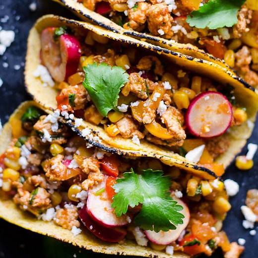 Ground Chicken Tacos (30 Minutes with Toppings Prep) - iFoodReal.com