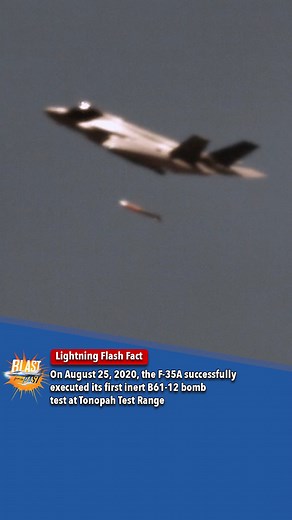 11K views · 228 reactions | Lightning ⚡ Flash Fact: On August 25, 2020, an F-35A Lightning II aircraft successfully executed its first inert B61-12 nuclear bomb test at Tonopah Test Range. | F-35 Lightning II Joint Program Office | Facebook