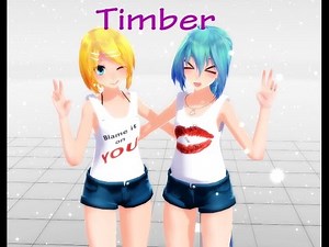 【MMD】Timber【Dance-Hatsune Miku-Kagamine Rin】