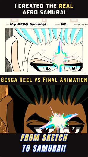 Storyboard vs Animation: My AFRO Samurai! #shorts #storyboard #animation