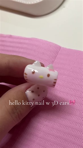 Hello Kitty Nail Art Tutorial with 3D Ears