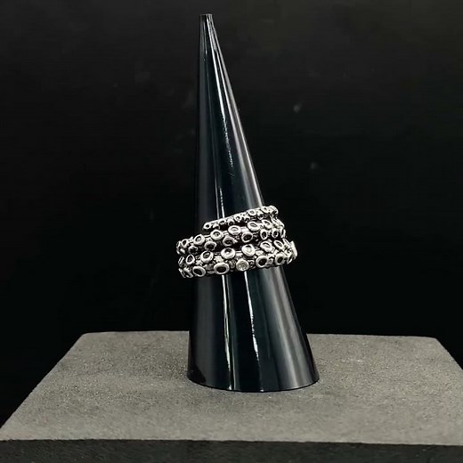 Gothic Octopus Ring: Silver Sea Monster Tentacle Band Punk Jewelry