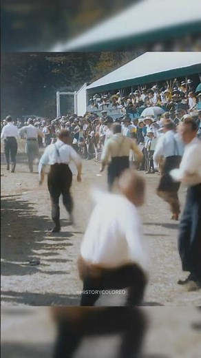 Backward running race in 1914 - Restored Footage