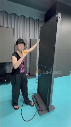 Foldable poster LED display can display on both sides, and installation is also fast and convenient