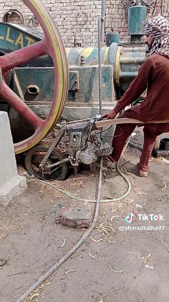 old black engine starting