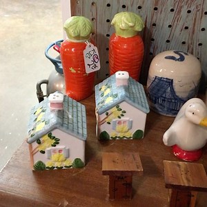 Salt and pepper shakers!! Things are going fast! If you see something you like give us a call and pay for it over the phone! 432-664-5305. We are offering curbside pickup and delivery! @ Vintage Deluxe | Vintage Deluxe | Facebook