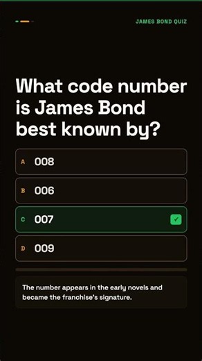 Can You Get 3/3? | James Bond Quiz #shorts