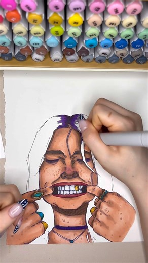 Color my drawing with me!! It’s been a minute 💐 #art #artist #coloring #viral #drawwithme