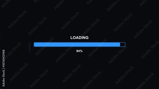 Progress bar animation for science fiction user interface loading screen designed in digital format