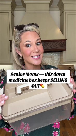 Senior moms RUN 🏃‍♀️💊 this is the clear storage box I used to build my daughter’s freshman dorm medicine box for UGA and you guys have been going bananas over it! It keeps selling out and I have no idea how much stock is left, so grab it NOW. It’s the easiest way to keep everything organized, visible, and ready for those late-night “Mom I don’t feel good” texts 🥺 Want the full list of exactly what I put inside the kit the box I used? Comment MEDICINE BOX and I’ll send you everything. 🎓✨ #sen