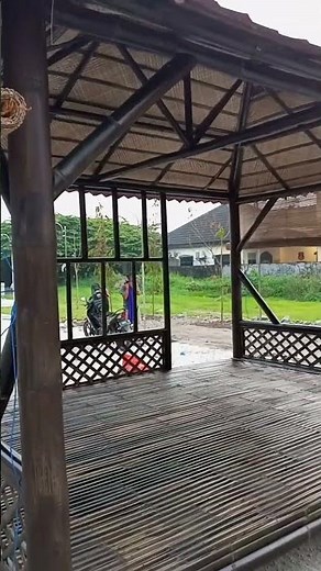 Minimalist bamboo gazebo for the garden