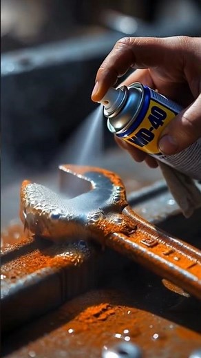 Rusty Small Spanner Restoration with WD-40 | Satisfying Rust Removal Macro 🔧 #rustcleaning #viral