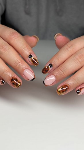 Tortoise Shell Nail Art Using BIAB Refill | Nail Artist Melbourne