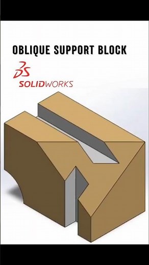 Oblique Support Block | SolidWorks | 3D Part Modeling |