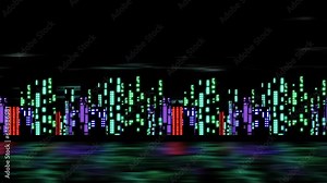 Cartoon City Buildings 2d Animation Videos At Night, City Landscape Night View Animation. Night City Cartoon Animation Video. Cartoon Night City 2d Animation Video Stock Video