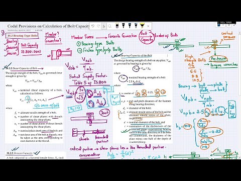 Lecture 3 - Codal Provisions on Bolt Capacity Calculation (IS 800) ǀ Bearing, Shearing & Tension