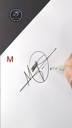 Creative M Letter Signature Design | Stylish M Signature Idea