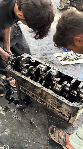6-Cylinder Diesel Engine Crankshaft Removal | Complete Engine Teardown Step by Step