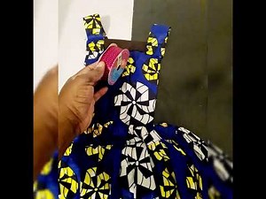comment faire une Robe enfant avec bretelles croisées satin et wax/Child dress with suspenders