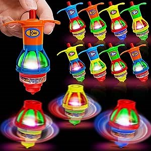 20 Pack LED Light Up UFO Spinning Tops Fidget Toys for Kids Halloween Party Favors Stress Relief Toys Gyroscope Flashing Lights Glow in The Dark Party Supplies Birthday Goodie Bag Stuffers Return Gift