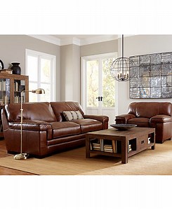 Myars Leather Sofa Collection, Created for Macy's - Macy's