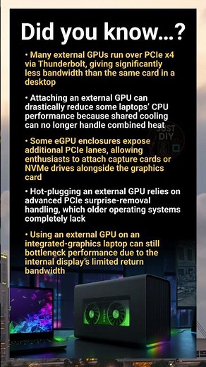 External GPUs: bandwidth limits, laptop boosts and unexpected DIY performance hacks