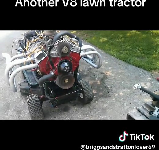 Love these v8 lawntractors #v8 #chevy #ford #dodge #tractor #racing #lawnmower #mechanic #smallengine #mechanics #cars #trucks #fyp