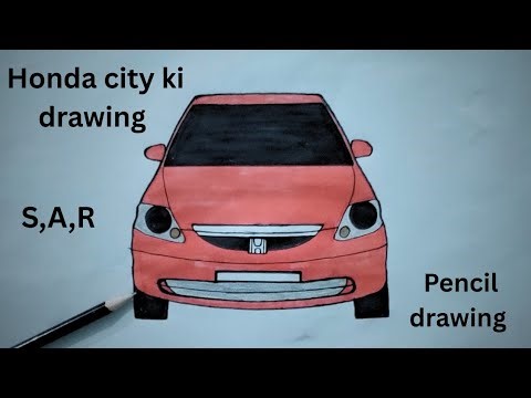 How to draw Honda city | easy car drawing pencil drawing videos | Car drawing sar