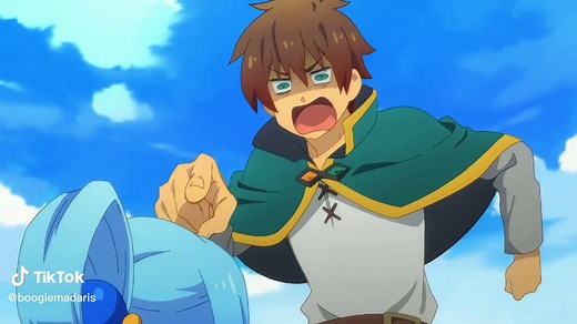 Kazuma wasn't having it 😂. #konosuba #anime #kazuma #aqua #chickennug...