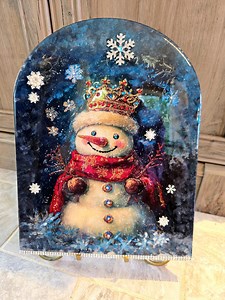Snowman Art With Glitters, Snowflakes Embellishments, Crystal and Epoxy Resin Glass Like Finishing, Snowman Lover Gifts, Snowman Wall Art - Etsy