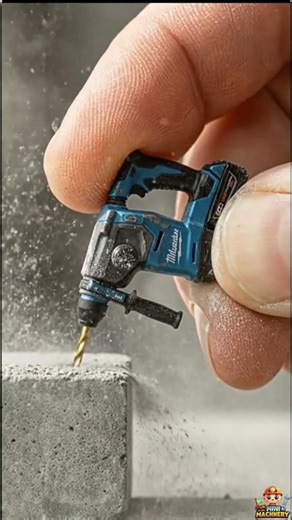 MINI HILTI vs. CONCRETE! 🏗️ Micro-Construction is Here! #MiniMachine #ConstructionLife