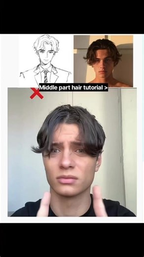 Middle part hair tutorial part 4 #hair #hairstyle #usa #unitedstates #haircut #uk #shorts #trending