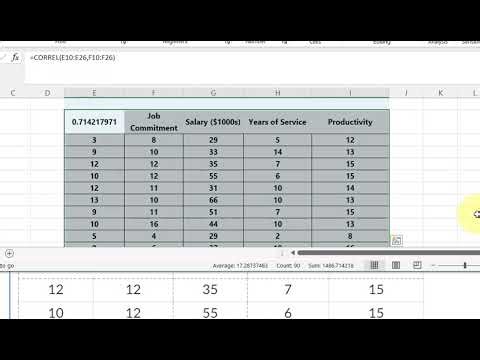 Correlation in Excel